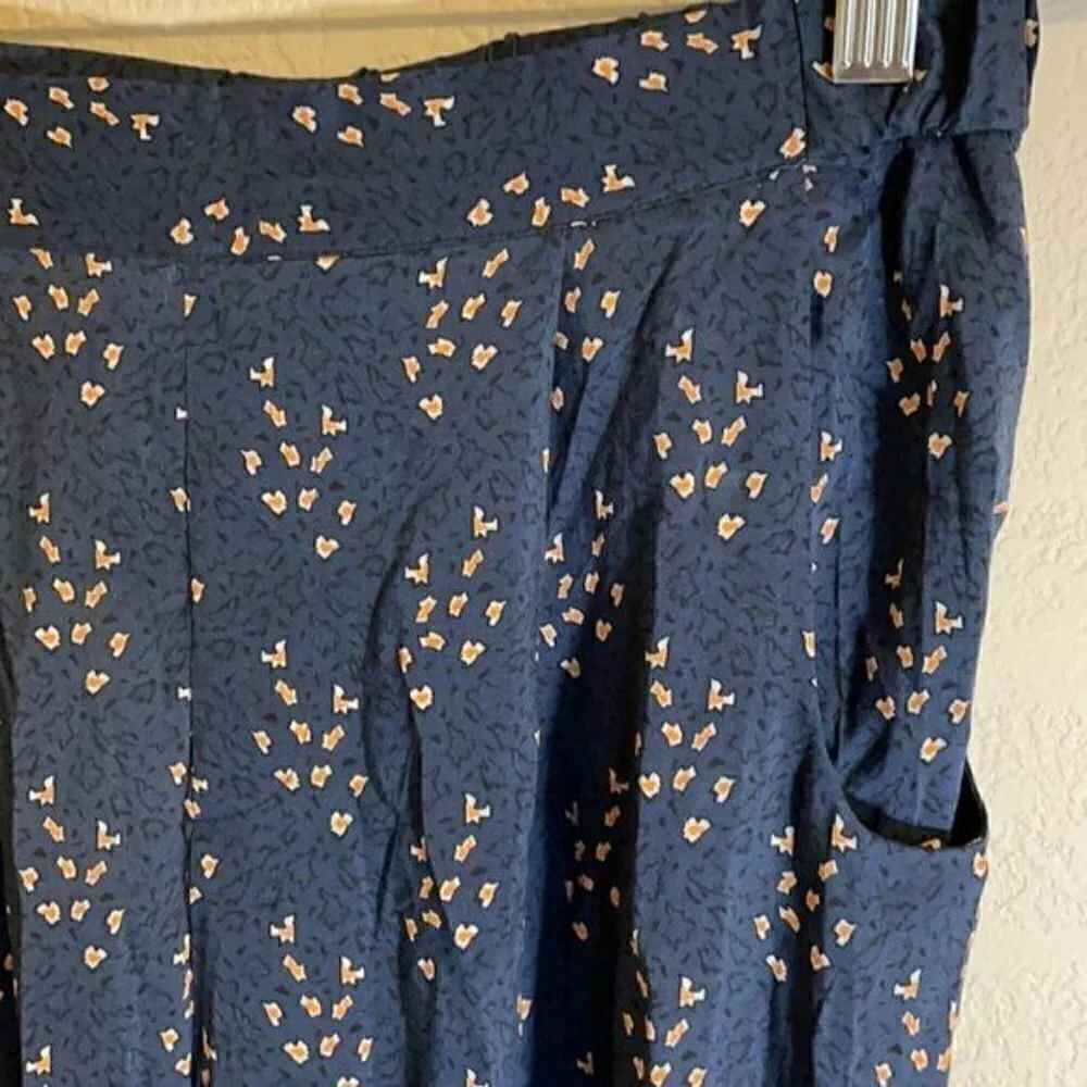 NWT See U Soon Anthropologie Blue Slim Ankle Trouser Pants Office Career Sz 4